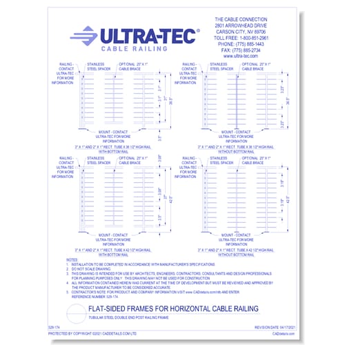 Tubular Steel Double End Post Railing Frame
