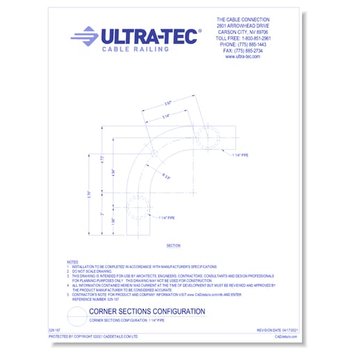 Corner Sections Configuration: 1 1/4" Pipe