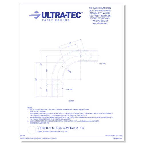 Corner Sections Configuration: 1 1/2" Pipe