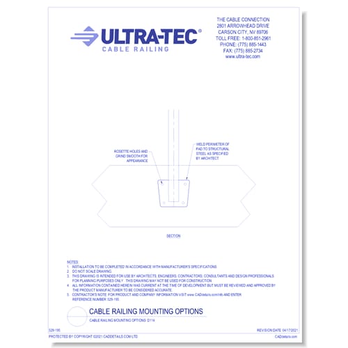Cable Railing Mounting Options: D114