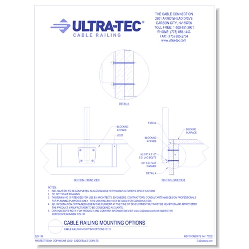 Cable Railing Mounting Options: D115