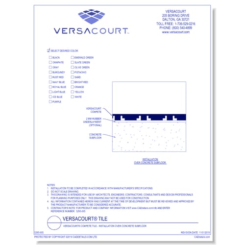 VersaCourt® Compete Tile - Installation over Concrete SubFloor
