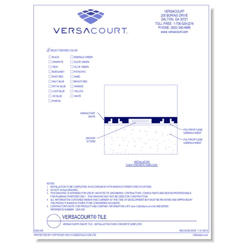 VersaCourt® Skate Tile - Installation over Concrete SubFloor
