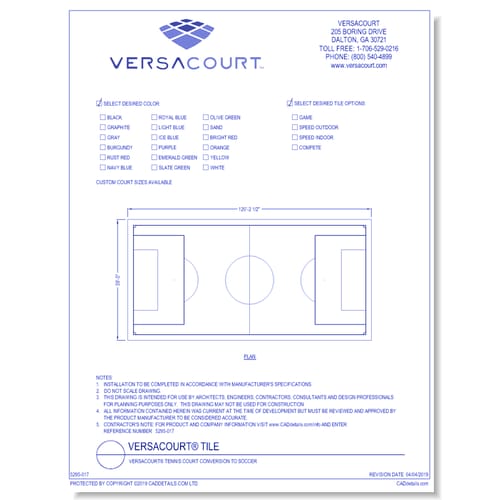 VersaCourt® Tennis Court Conversion to Soccer