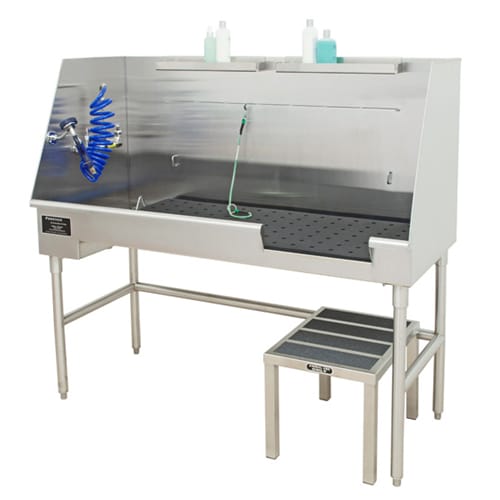 ADA Stainless Steel Animal Bathtub with Hair Catching Drain System