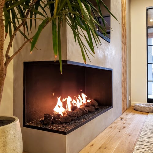 BLAZE Front and Left Open Gas Fireplace Series