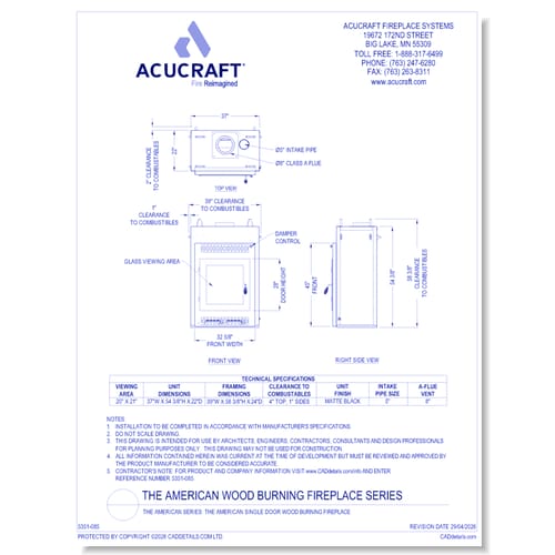 American-SS: The American Single Sided Wood Fireplace by Acucraft