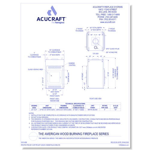 American-IOST: The American Indoor Outdoor / See Through Wood Fireplace by Acucraft