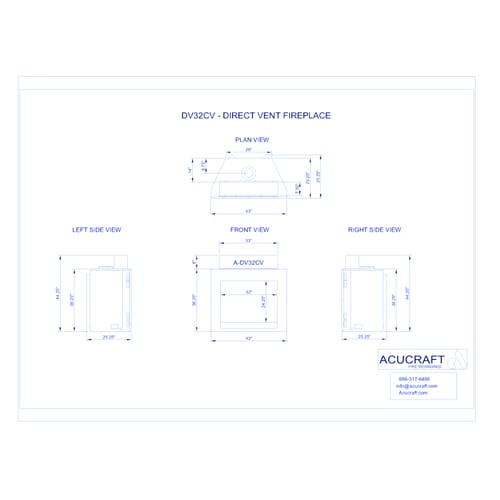 DV32CV: Frameless Direct Vent Fireplaces