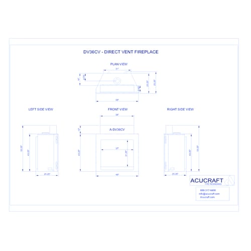 DV36CV: Frameless Direct Vent Fireplaces
