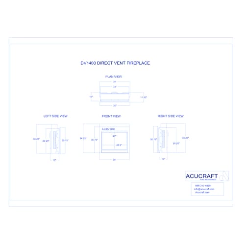 DV1400: Slim Line Direct Vent Gas Fireplaces