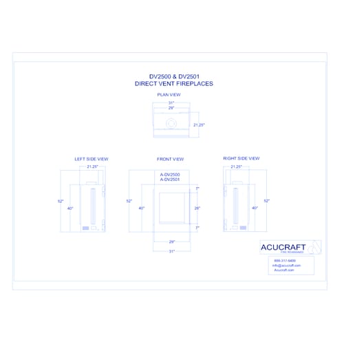 DV2500 & 2501: Vertical Direct Vent Fireplaces