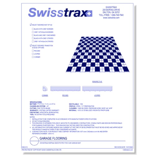 Swisstrax Ribtrax Smooth Pro Two Car Garage Mat