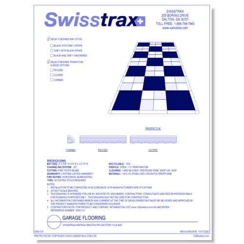 Swisstrax Ribtrax Smooth Pro Motorcycle Mat