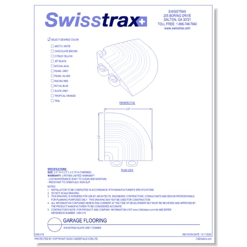 Swisstrax Slate Grey Corner