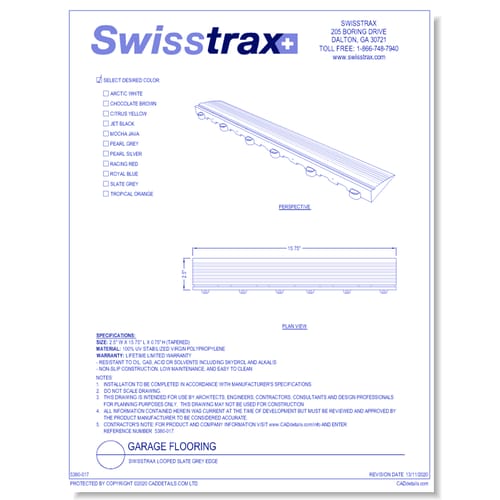 Swisstrax Looped Slate Grey Edge