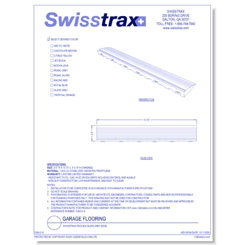 Swisstrax Pegged Slate Grey Edge