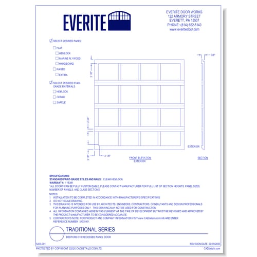 Bedford 318 Recessed Panel Door