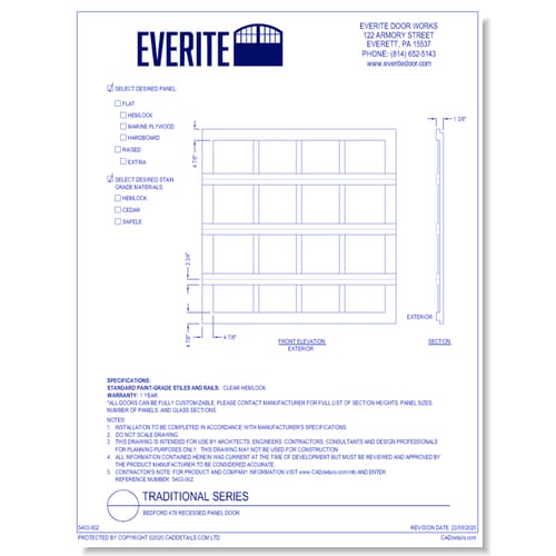 Bedford 478 Recessed Panel Door