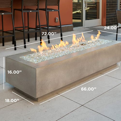Cove 72" Linear Gas Fire Pit Table preview 28