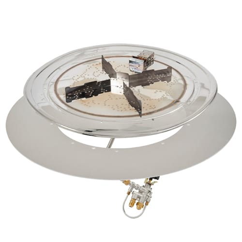Round Crystal Fire Plus Gas Burner Insert and Plate Kit For Commercial Or Residential Applications