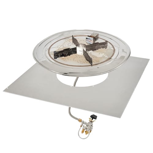 Square Crystal Fire Plus Gas Burner Insert and Plate Kit For Commercial Or Residential Applications
