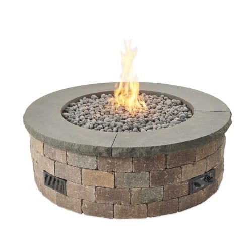Bronson Block Round Gas Fire Pit Kit