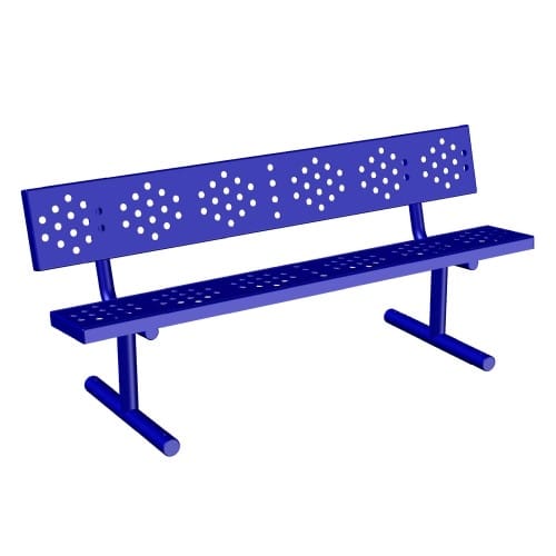 (650666) Traditional Park Bench, 6', Perforated Steel, In-Ground/Embedded  preview 3