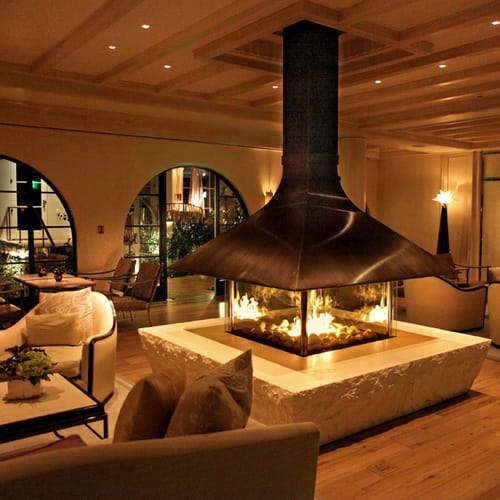 Four Sided Commercial Gas Fireplace