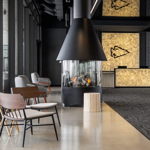 Round Commercial Gas Fireplace