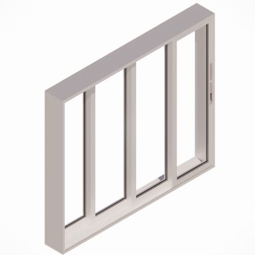 OXXX - 1 Fixed Panel Stacking with 3 Vent Panel - Flush & Water Barrier Threshold