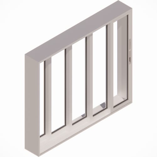 OXXXX - 1 Fixed Panel Stacking with 4 Vent Panel - Flush & Water Barrier Threshold