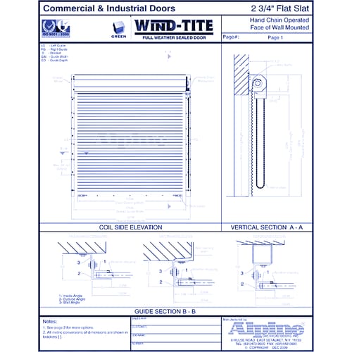 Wind-Tite® Face Mounted to Masonry: Manual Push-Up Operation