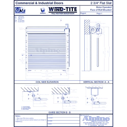 Wind-Tite® Face Mounted to Masonry: Motor Operation