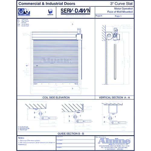 Serv-Dawn™ Face Mounted to Masonry: Motor Operation