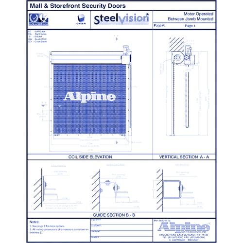 Steel-Vision® Between Jamb Mounted (Packout): Motor Operation