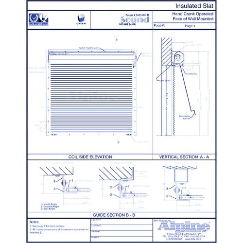 Insul-Sound® Face Mounted to Masonry: Hand Crank Operation