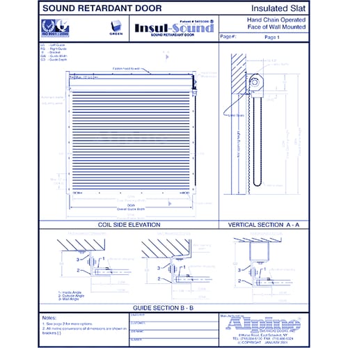 Insul-Sound® Face Mounted to Steel: Hand Chain Operation