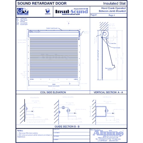 Insul-Sound® Between Jamb Mounted (Packout): Hand Crank Operation