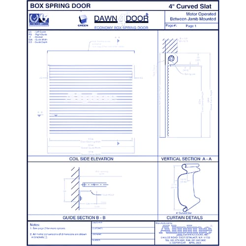 Dawn 4" Door Motor Operated Container Rolling Doors: Between Jamb
