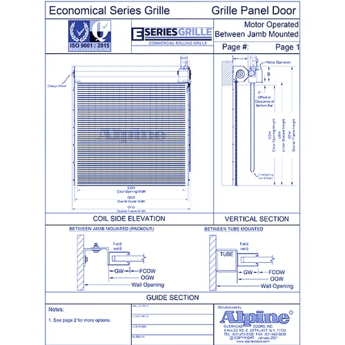 E-Series Grille™ Between Tube Mounted: Motor Operation