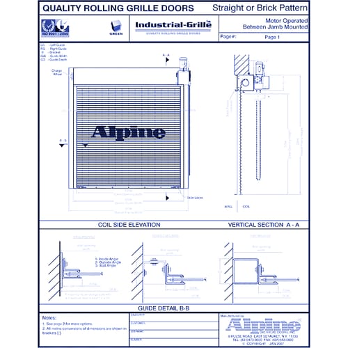 Industrial-Grille™ Between Tube Mounted: Motor Operation