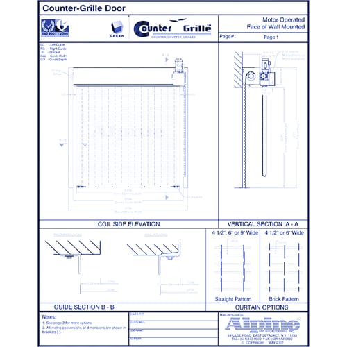 Counter-Grille™ Face Mounted to Masonry: Motor Operation