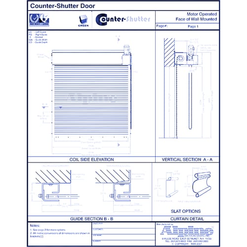 Counter Shutter™ Face Mounted to Masonry: Motor Operation