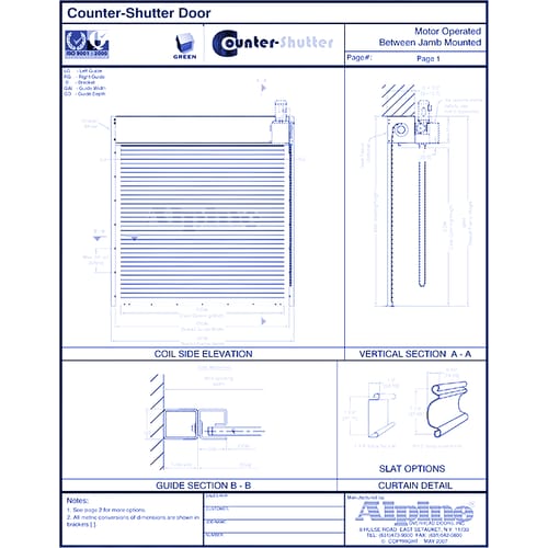 Counter Shutter™ Between Jamb Tube Mounted: Motor Operation