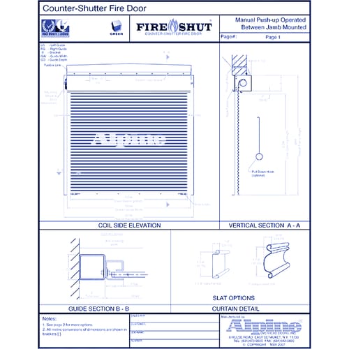 Fire-Shut® Between Tube Mounted: Manual Push-Up Operation