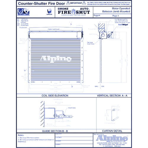 Auto Smoke Fire-Shut® Between Tube Mounted: Motor Operation