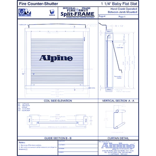 Fire-Shut® Split-Frame™ Integral Frame: Hand Crank Operation