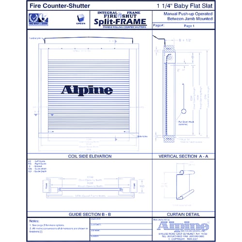 Smoke Fire-Shut® Split-Frame™ Integral Frame: Manual Push-Up Operation