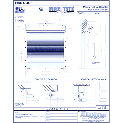 Fire-Tite® Face Mounted to Steel: Manual Push-Up Operation
